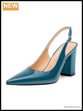 Pointed Toe Slingback Pumps with Buckle High Heels for Work Wedding Party